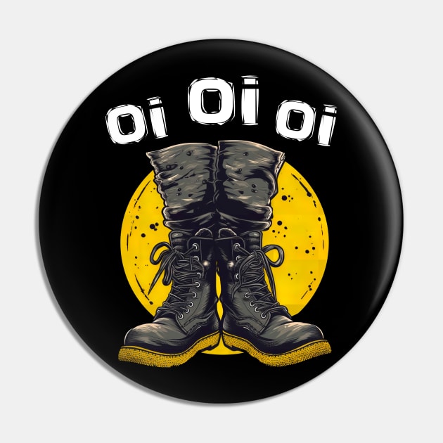 Oi Oi Oi Punk Rock Combat Boots - Skinhead Music Oi Punk Pin by ShirtFace