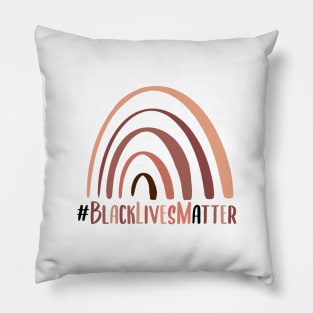 #BLACKLIVESMATTER black brown skin tone rainbow Pillow