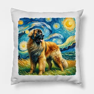 Pop Leonberger Dog Portrait - Pet Portrait Pillow