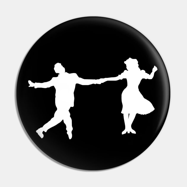 1940's Swing Dancer Silhouettes Pin by Art by Deborah Camp