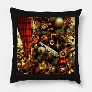 Steampunk Christmas Tree Decorations Pillow