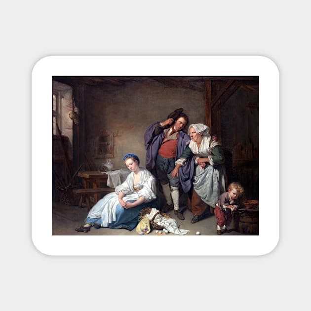 Jean-Baptiste Greuze Broken Eggs Magnet by pdpress