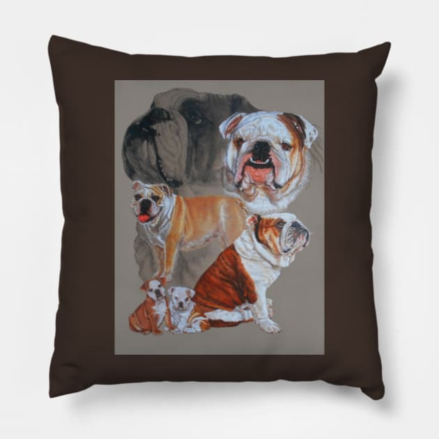 English Bulldog Medley Pillow by BarbBarcikKeith