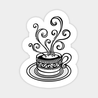 Tea or Coffee House Template with Cup and Swirl Hot Steam Magnet