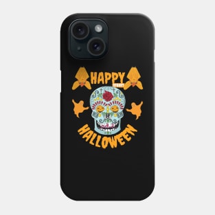 Happy Spooky Halloween Pumpkin Eyes Skeleton Bats & Ghosts Phone Case