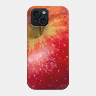 Red juicy apple. Realistic illustration Phone Case