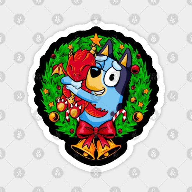 cristmas bluey Magnet by GapiKenterKali