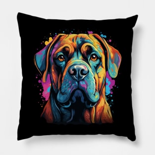 English Mastiff Rainbow Pillow