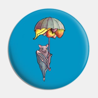 Cute Fruit Bat with Fruit Basket Umbrella Pin