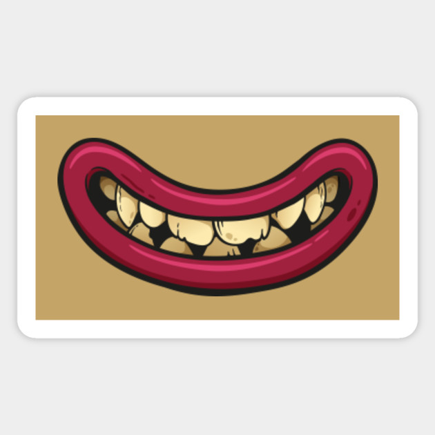 Scary Clown Mouth Kids Scary Mouth Mask Sticker Teepublic