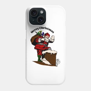 Santa Claus entering in house from Chimney Phone Case