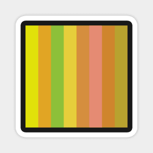 yellow green and orange minimalist stripe pattern Magnet