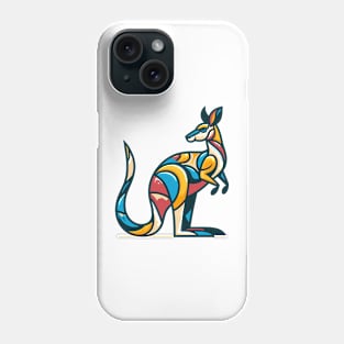 Pop art kangaroo illustration. cubism illustration of a kangaroo Phone Case