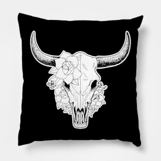 Boho Bull skull Pillow