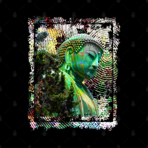 Japanese Buddha Statue Japan Kamakura Collage Art 71 by dvongart