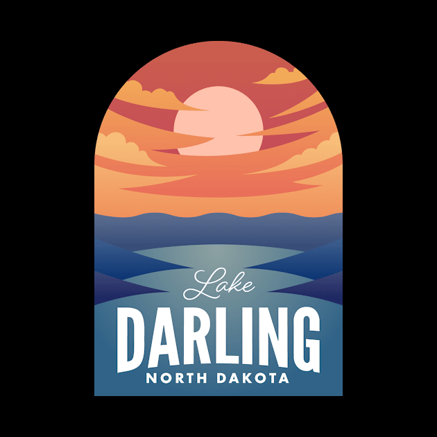 Lake Darling ND Retro Sunset by HalpinDesign