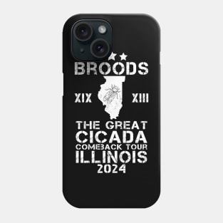 Great Cicada Comeback Tour Illinois 2024 Cicada Broods XIII and XIX Phone Case