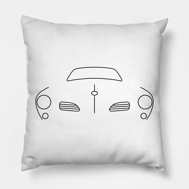 Karmann Ghia outline graphic (black) Pillow by soitwouldseem