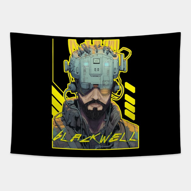 Cyberpirate 2 Tapestry by Blackwell designs 