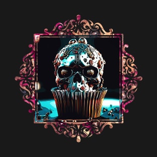 Clockwork Skull Cupcake T-Shirt