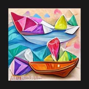 Paper Boat on Diamond sea T-Shirt