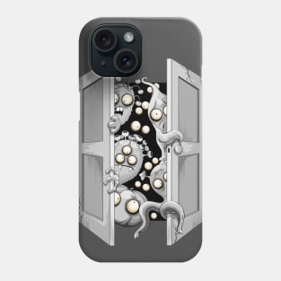 Monsters Creepy Cute Halloween Character Behind the door Phone Case