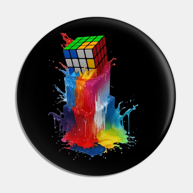 Melting Rubiks Cube Pin by CraftingHouse's Design