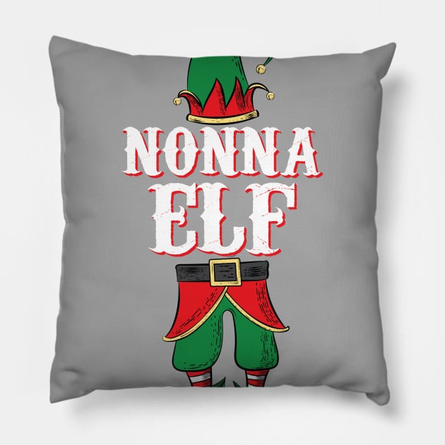 Nonna Elf - Italian Grandma Family Christmas design Pillow by Vector Deluxe