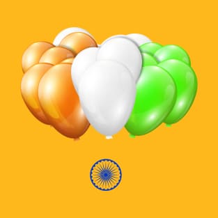 INDIAN INDEPENDENCE DAY WITH BALLONS T-Shirt