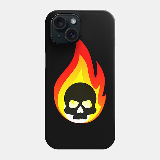 Skull in fire Phone Case by Bergen242