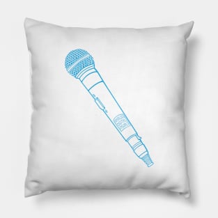 Microphone (Button Blue Lines) Analog / Music Pillow