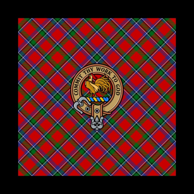 Clan Sinclair Crest over Tartan by sifis