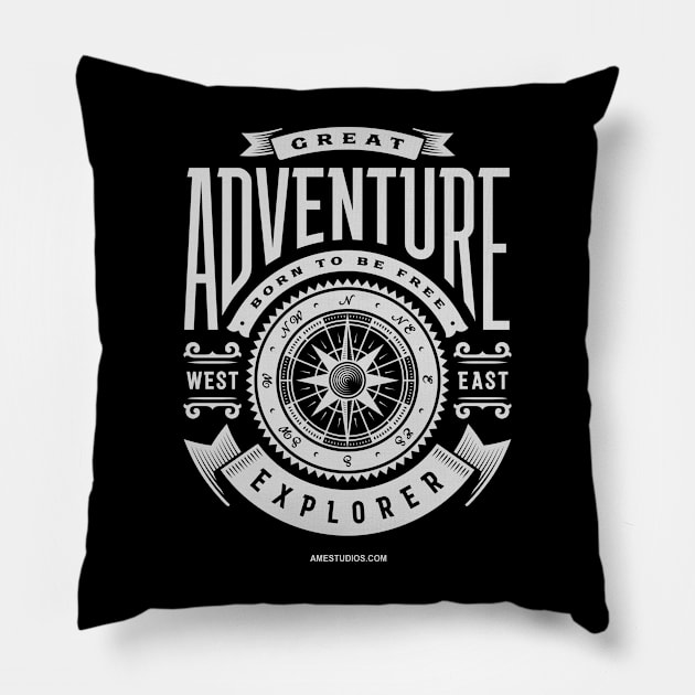 Adventure in America Pillow by AME_Studios