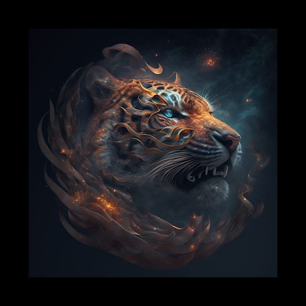 Tiger in Space with unique Design by HappysSpace