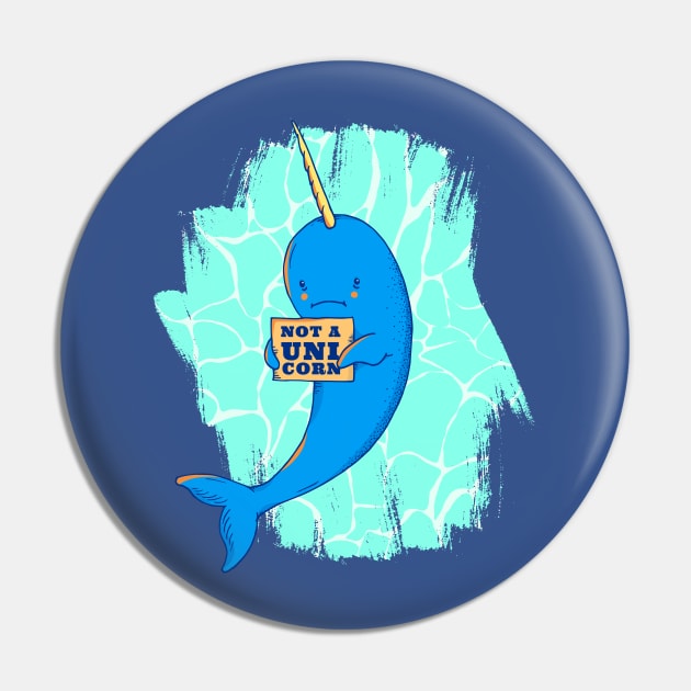 Cartoon Narwhal Whale Pin by madeinchorley