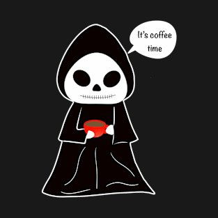 Skull drinks coffee T-Shirt