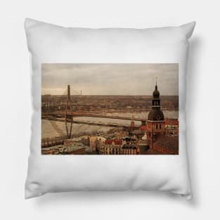 Riga from above Pillow