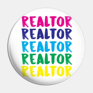 Realtor Rainbow Handwritten T-Shirt Pin