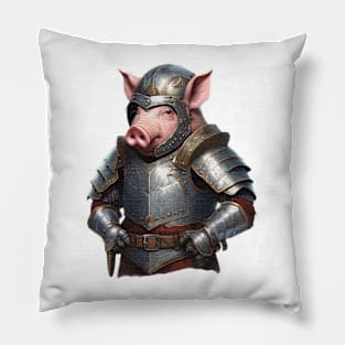 pig knight in shining armour Pillow