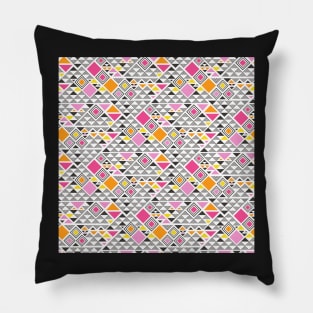 Squares &Triangles in Pink Orange Pillow