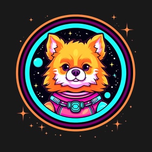 Pomeranian Astronaut in Space Funny Cosmic Galaxy Animals T-Shirt