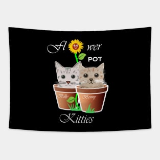 Flower pot kitties Tapestry