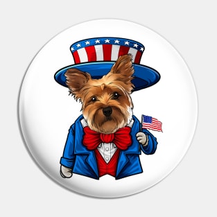 Fourth of July Yorkshire Terrier Pin