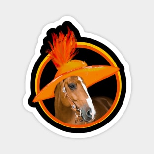 Kentucky Derby Horse With Hat Magnet