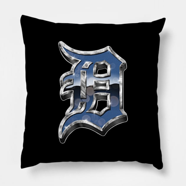 The D in Detroit Michigan Pillow by salohman