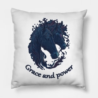 Grace and power, horse Pillow