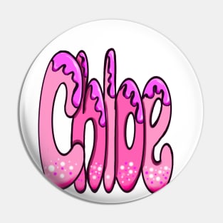 Chloe first name Graffiti style Pink Letters customised personalised custom gifts for girls Pin