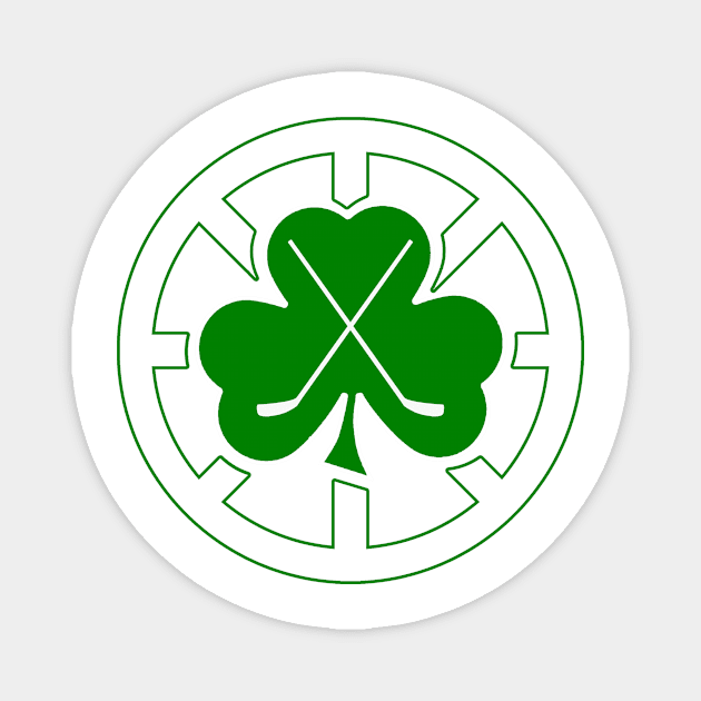 Spoked Shamrock Hockey Magnet by Shamrock Hockey