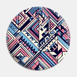 Pink and Blue Abstract Pattern Pin