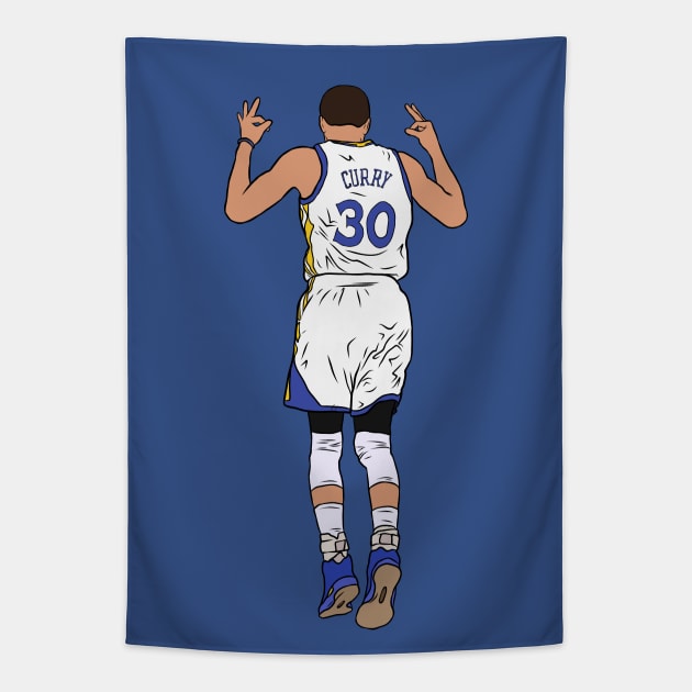 Steph Curry 3 Point Celebration Tapestry by rattraptees